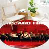 Chicago Fire Round Area Rug,Carpet Rug for Living Room Bedroom Sofa Playroom Decor,Non-slip Floor Mat