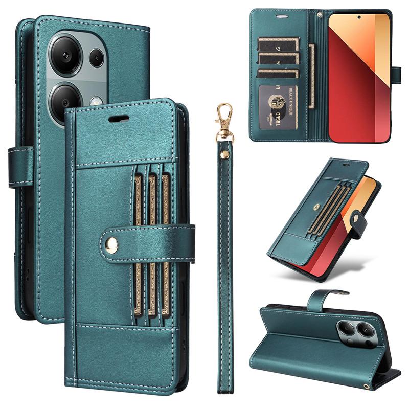 Clamshell Leather Wallet Case For Xiaomi 14T 13T 12T 11T Pro 5G Flip Cover Phone Case All-inclusive Business Outside 6 Card Slot