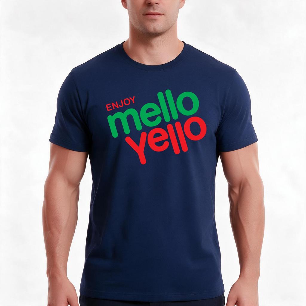 Enjoy Mello Yello Tshirt Summer Casual Cotton Tee Oversized Streetwear Tops Vintage Graphic Print Loose Fit Short Sleeve