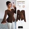Korean Style Slim Fit Long Sleeve Top for Women - Flattering and Elegant Autumn/Winter Wear