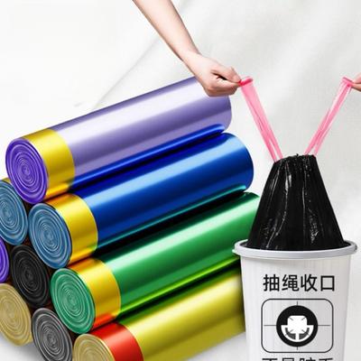 Büzgü İpli Çöp Torbaları, El Tutmalı Otomatik Kapanan Plastik Çöp Torbaları, Ekstra Kalın ve Büyük Boy, Mutfak ve Salon Çöp Torbaları