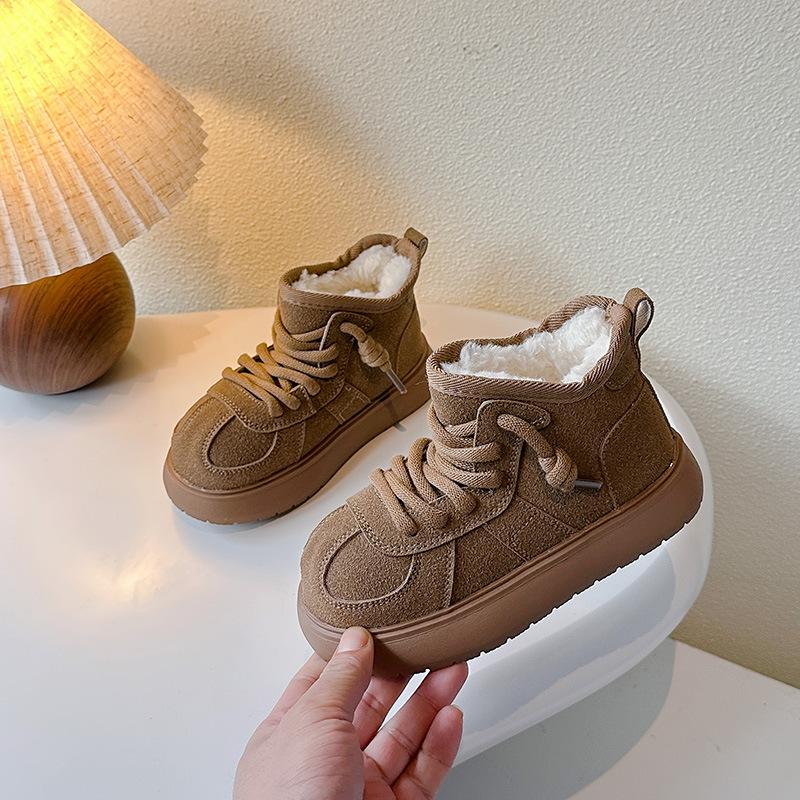 Zimní plyšové zateplené dětské sněhule 2025 - Teplé, univerzální, protiskluzové, bavlněné boty s měkkou podrážkou