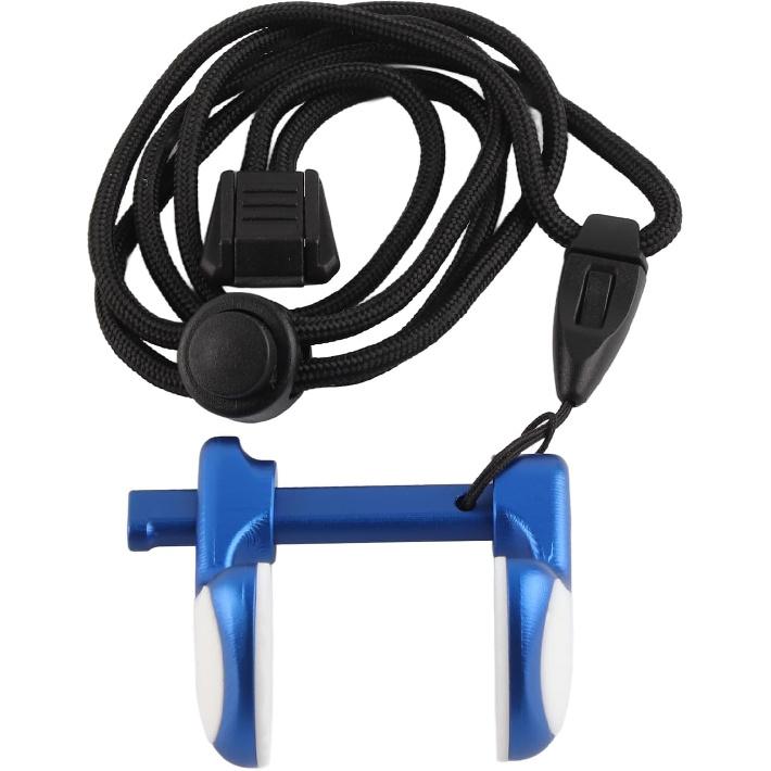 Diving Nose Clip, Aluminum Alloy Adjustable Antislip Swimming Nose Plug Nose Protector with Anti Drop Lanyard (Blue)