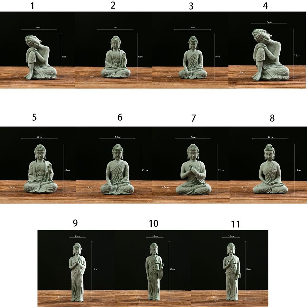 Green Sandstone Sandstone Buddha Sitting Posture Buddhist Ornament Tea Pet   Indoor