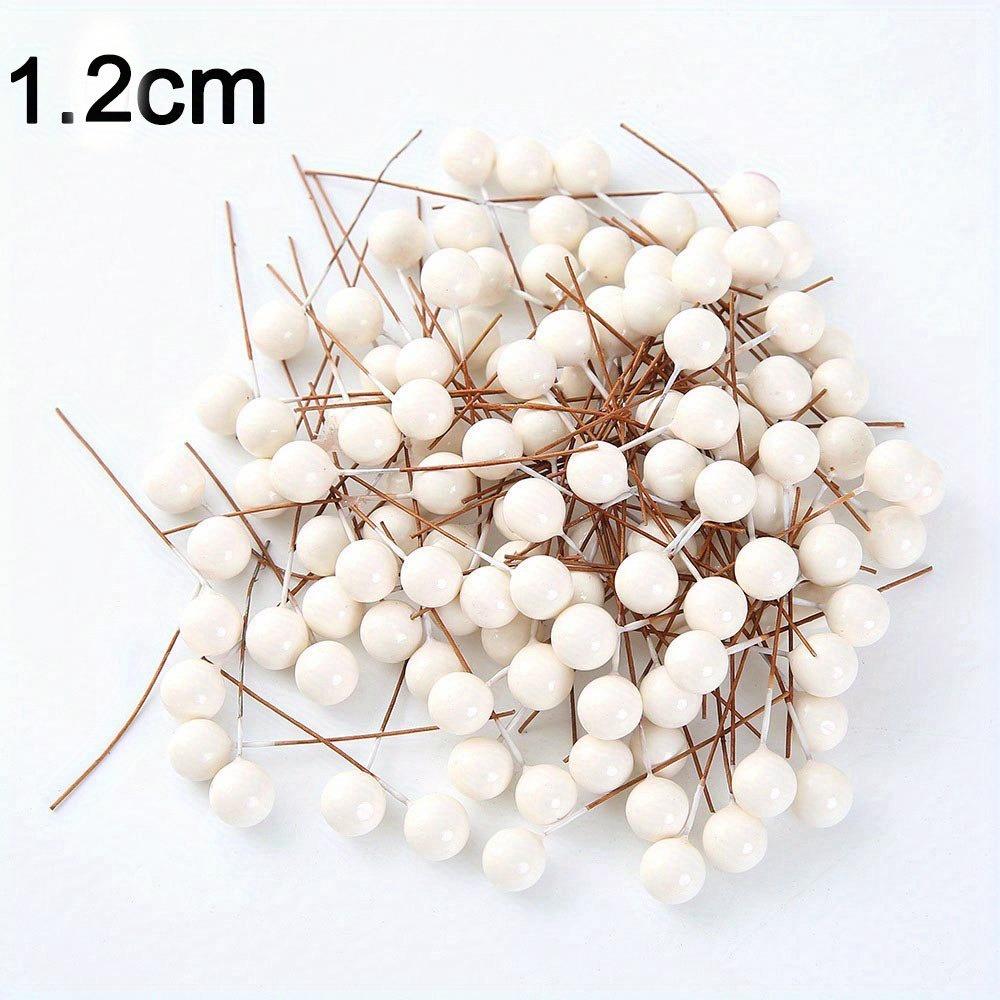 50/100pcs Artificial Holly Berries Mini Fake Berries Decor On Wire For Christmas Tree Decorations Flower Wreath DIY Craft