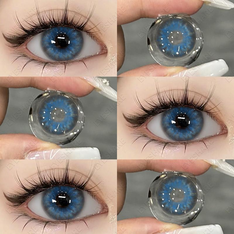 Eyeshare 1 Pair Holland Yearly Contact Lenses Blue Colored Eye Contacts Natural Gray Pupils For Men