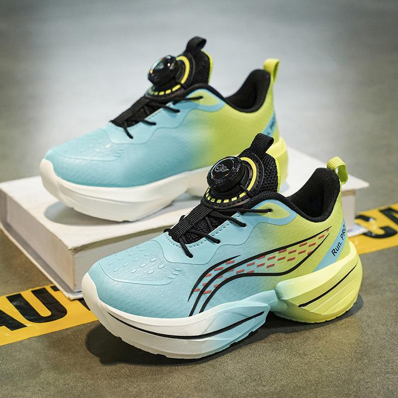 Primary and secondary school students knob shoes red rabbit boys children single net sports running shoes mesh breathable lightweight professional