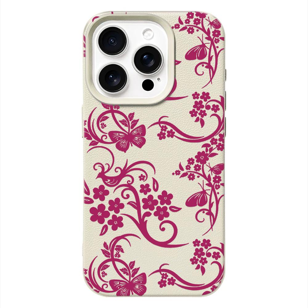 Full Screen White Vine Flowers Phone Case For IPhone 17 Air 16 Pro Max 15 14 13 Plus 12 11 Shockproof Protective Durable Cover