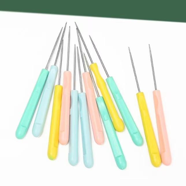 Hand Sewing Awl With Plastic Handle Hole‑Punching Tool For Fabric Canvas Paper DIY Handmade Repair Sewing Supplies