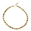 French Retro Colorful Tourmaline Beaded Gold-Plated Necklace