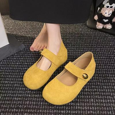Thick-soled Heightening Birkenstocks New Year's Autumn with Skirts Mary Jane Single Shoes Doudou Shoes