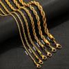 Gold Plated Chain Necklace Stainless Steel Chunky Chain Hip Hop Twisted Rope Chain  For Women Men
