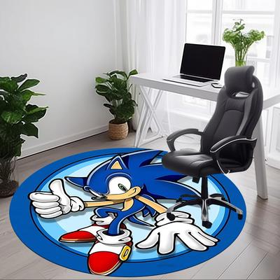 1 alfombra redonda de área Sonic Adventure para oficina, debajo de sillas de oficina, dormitorio, sala de estar, decoración del hogar a0926003