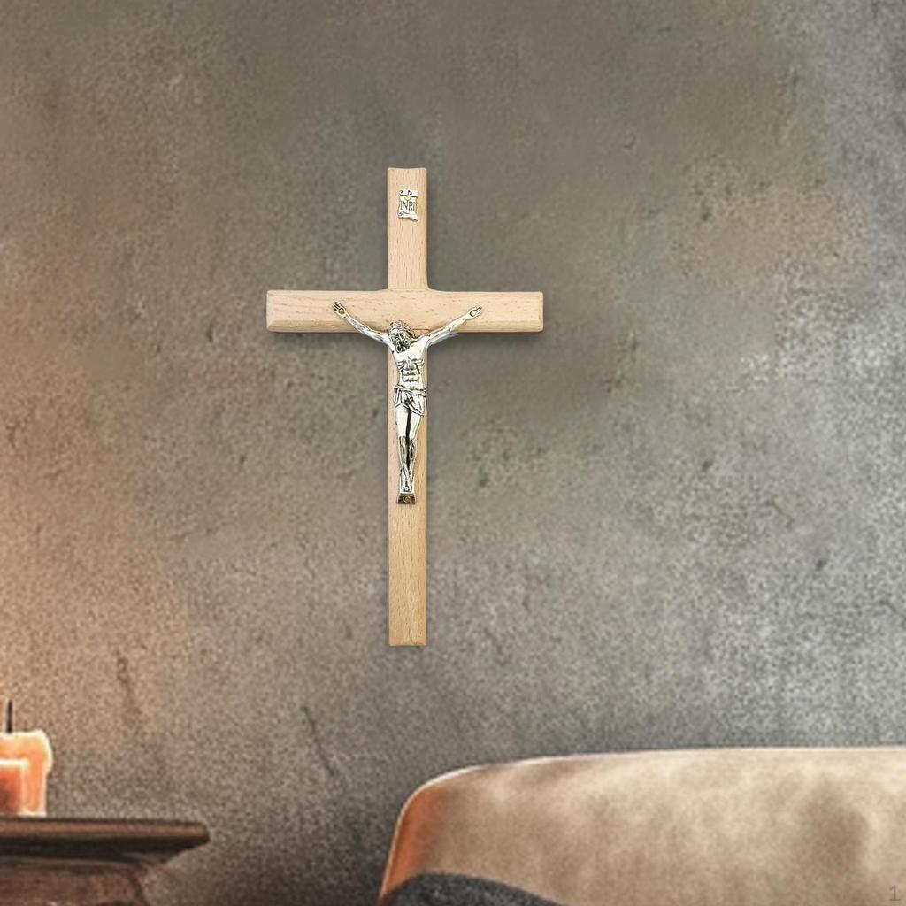 Wall Crucifix Holy Figurine Art Gift Catholic Jesus Sculpture Ornament for Thanksgiving Living Room