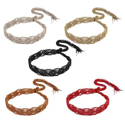 Vintage Bohemian Rope Belt for Women Fashion Handmade Crochet Waist Belt Girl Travel Waistband for Dress Vacation Belt
