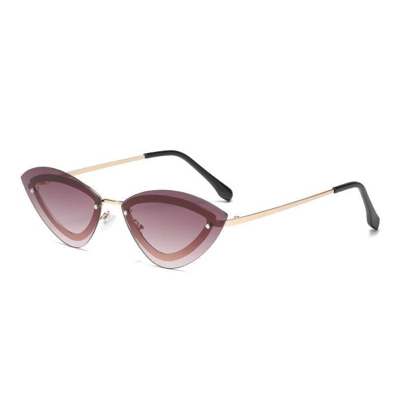 Xiaomi Gafas de Sol de Moda para Mujer Sin Montura Ojo de Gato UV400 Lente Degradada Varilla de Metal Tendencia Fiesta Calle Viaje Foto 3863