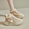 MCTIN Shoes for Women Winter Plush Chunky Sneakers Lace Up Casual Thick Soled Warm Shoes
