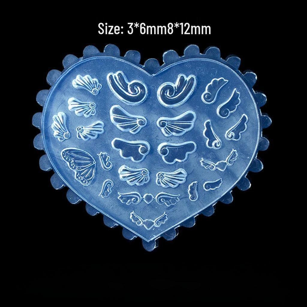 Силиконовая форма для нейл-арта «Луна-воин» с бантом и ангельскими крыльями