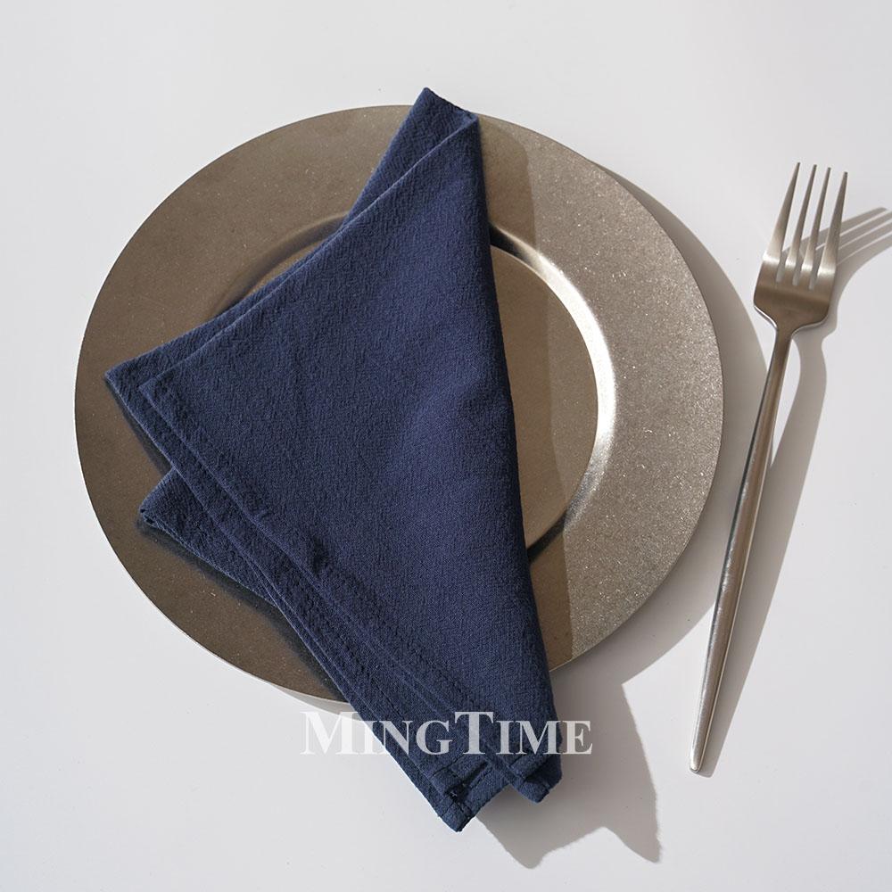 6pcs Cloth Napkins 40cm X 40cm Plain Washed Cotton Vintage Reusable Table Napkin for Gatherings Wedding Baby Shower Dinner Party