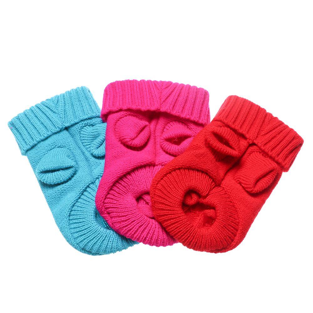 Niedliche Welpenkostüme Winterbekleidung Haustier-Hoodie Mantel Geschirr Weste Gestrickter Haustierpullover Hundepullover