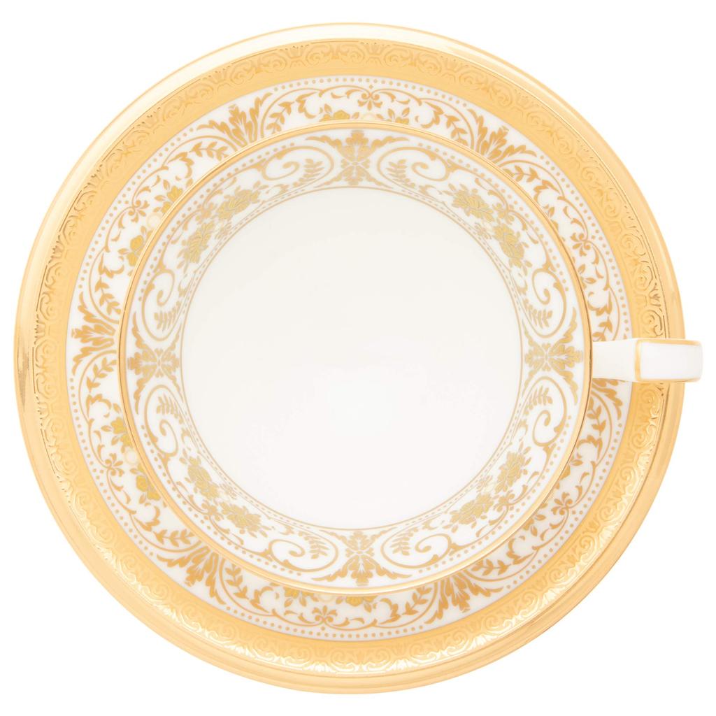 Noritake Georgian Palace Bone China Cup and Saucer (for Both Coffee and Tea), 220cc, T59587/4858
