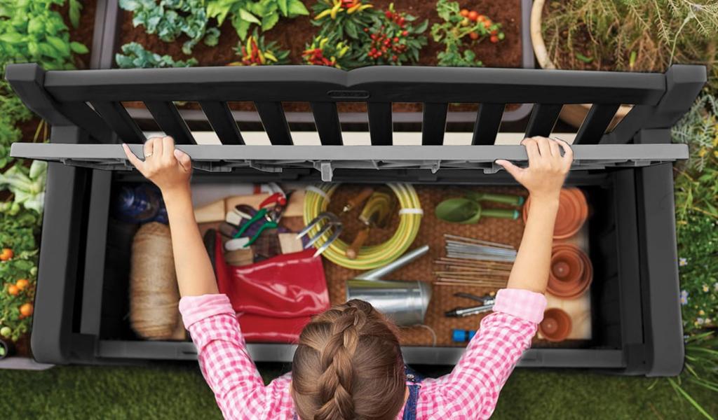 Garden Bench/Terrace Box, Eden 265L, Graphite - Kt 92 3423
