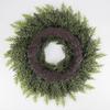 24 Inch Christmas Norfolk Pine Wreath for Front Door Artificial Greenery Cedar Wreath with Red Berry for Farmhouse Indoor Outdoor