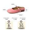 Retro square head one-word buckle slippers Muller sandals girl 2025 summer French rhinestone ugly cute flat bottom half slippers