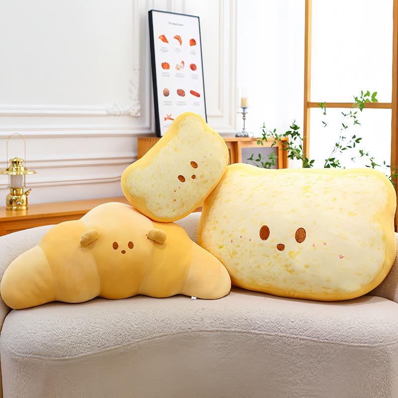 Creative Croissant Throw Pillow Plush Toy Simulated Toast Doll Bed Sofa Pillow Sleeping Doll
