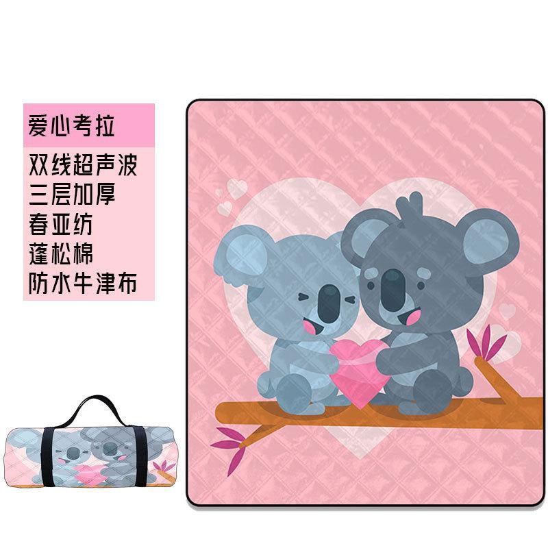 Ultrasonic Picnic Mat Thickened Camping Floor Mat Portable Beach Camping Mat Waterproof Outdoor Outing Cartoon Moisture-proof Mat