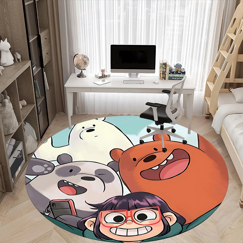 We Bare Bears Friends Office Round Area Rug, Under Office Chairs Bedroom Living Room Home Decor a1022119