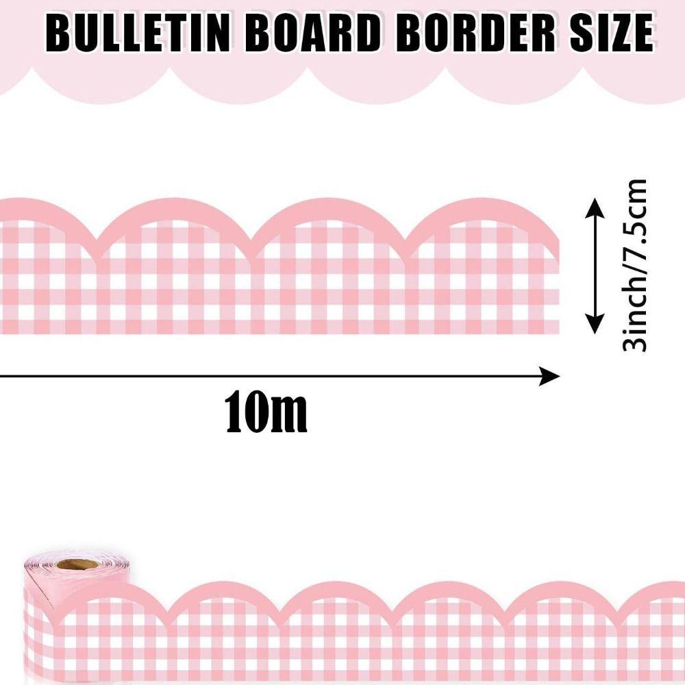 Pink Poster Border Stickers DIY Waterproof Wavy Edge Paper Black Board Decorative Stickers
