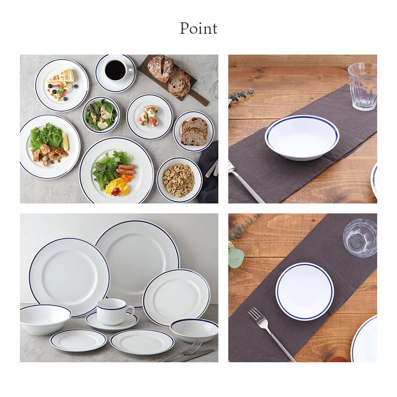 EAST table Salatschüssel, Indigo Line, 14 cm, hochfestes Porzellan, 212-066, hergestellt in Japan, mikrowellengeeignet, spülmaschinenfest