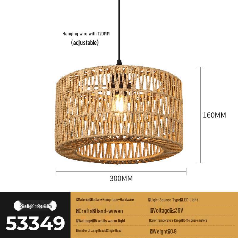 Wicker LED Pendant Light - New Chinese Style, Zen Tea Room or Dining Light, Japanese Bamboo Art Lantern, Antique Style