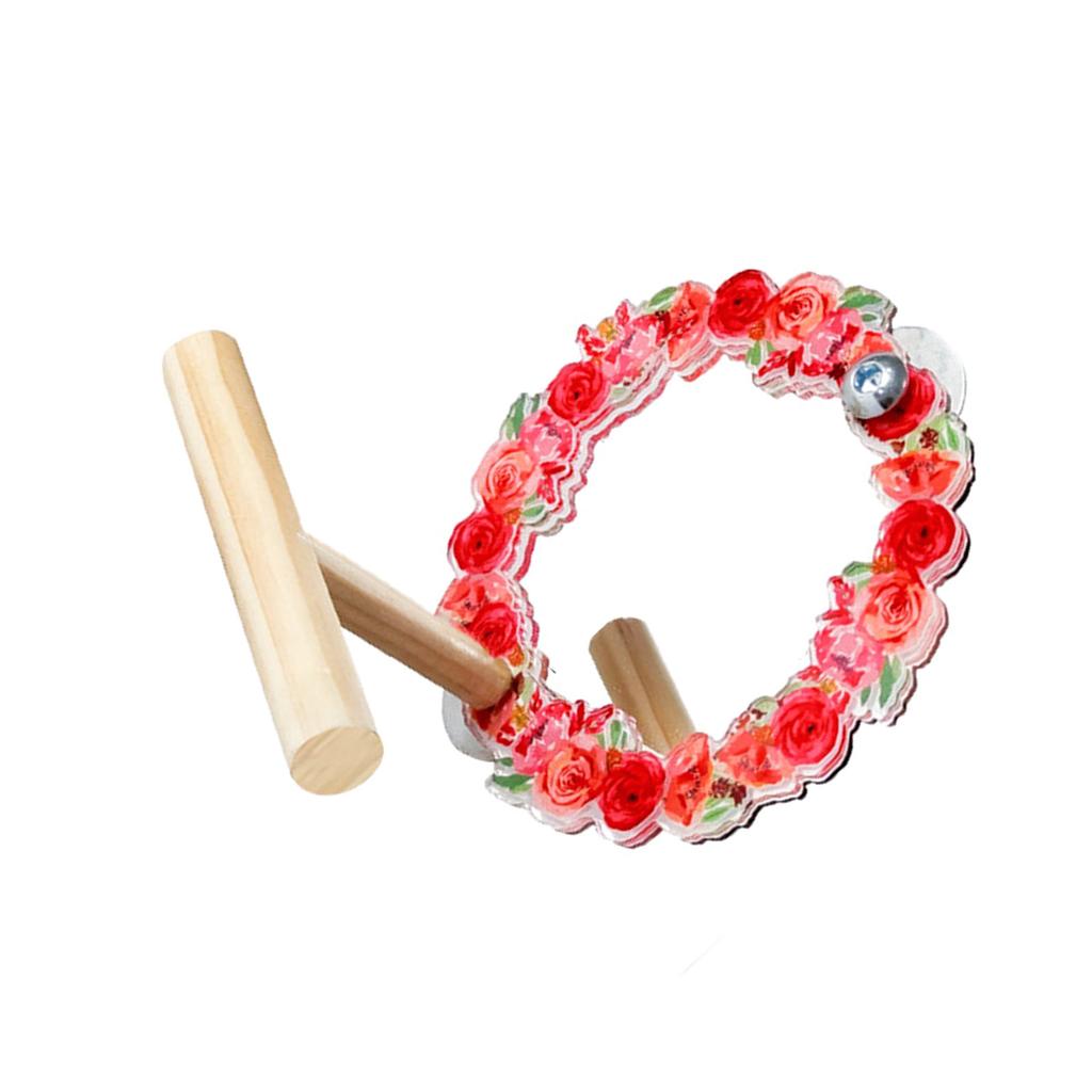 Parakeets Perch Birdcage Mirror Toy for Parrots Birdcage Playstand for Cockatiels Budgies Standing Perch Bird Cage Toy