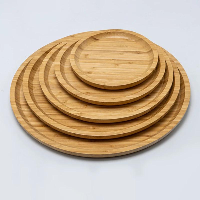 Bamboo Wooden Storage Tray Square Tea Coffee Cup Tray Breakfast Dinner Plate Bread Fruit Cake Food Serving Tray On Sale