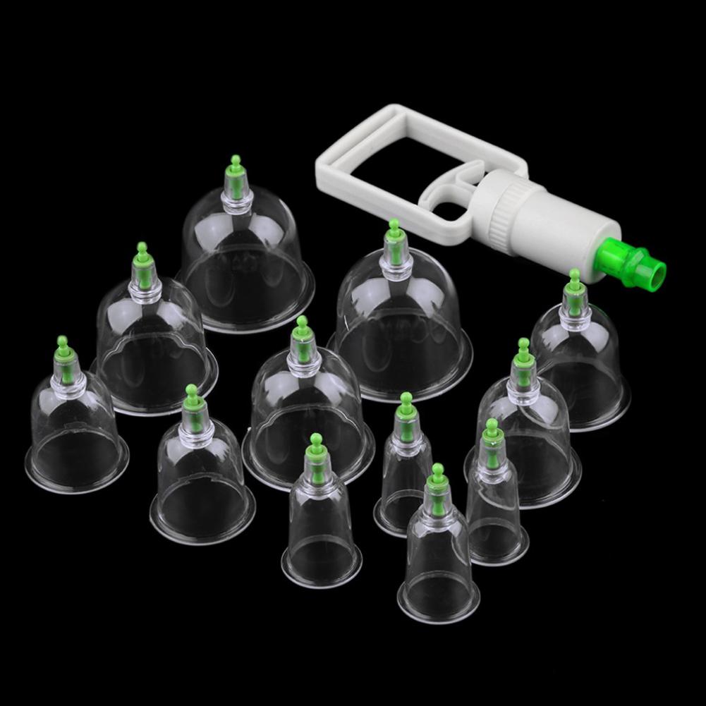 

12 шт./набір Китайський набір для вакуумного масажу (банок) Витяжний стиль Банки для тіла Здоровий набір #864