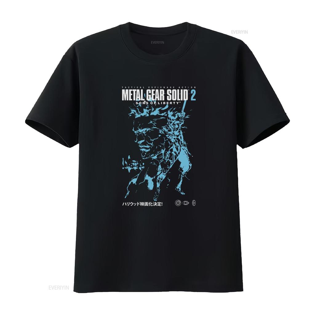 Metal Gear Solid 2 T Shirt Vintage Washed Soft Stylish Fashion Streetwear Top For Everyday Wear Breathable Graphic Slightly