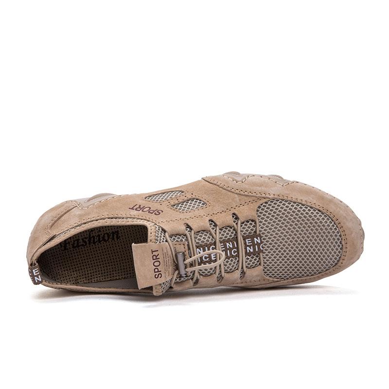 Trend Herren Lederschuhe Freizeit Atmungsaktiv Rutschfest Schuhe Outdoor Weich Reise Sneaker Leder flach Business Neu Zapatos Hombre