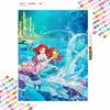 Disney Diamond Painting 5D Handmade DIY Ariel Diamond Stickers Home Room Decorations Gifts