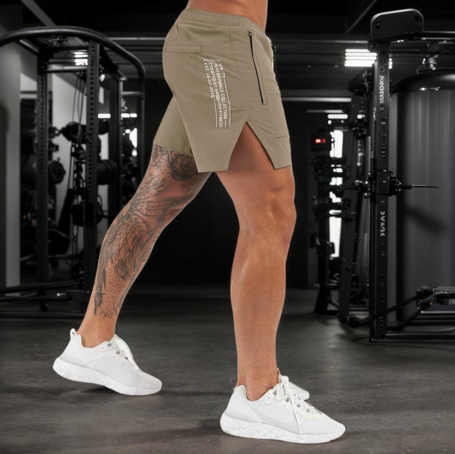 Men's Quick-Dry High-Waist Breathable Sports Shorts for Outdoor Running and Training