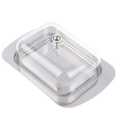 Contenitore Scatola Portaburro Vassoio Porta Formaggio Pane Con Coperchio Trasparente
