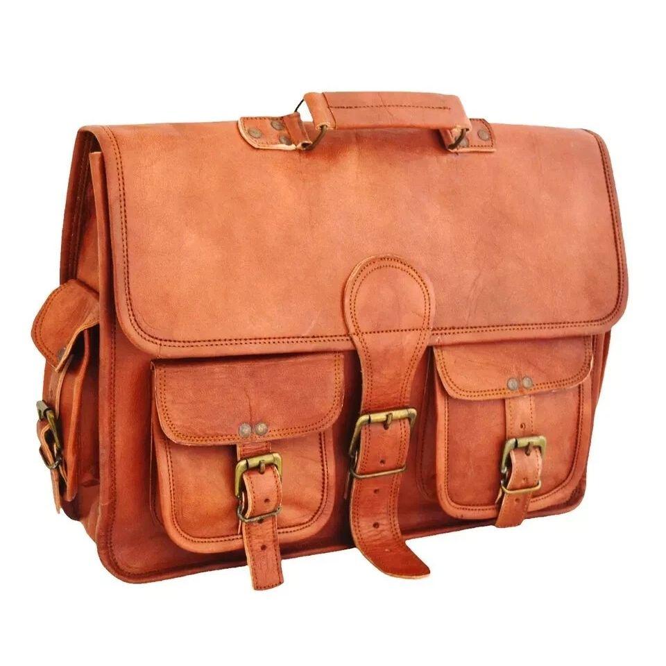 Handmade  Leather Laptop Messenger Bag for Men Satchel Office Bag Newd