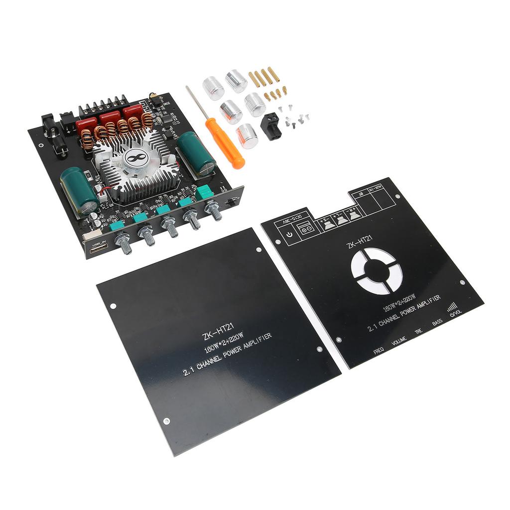 BT Power Amplifier Board Stereo 2.1 Channel Built in Cooling Fan USB Amplifier Board DC15‑36V