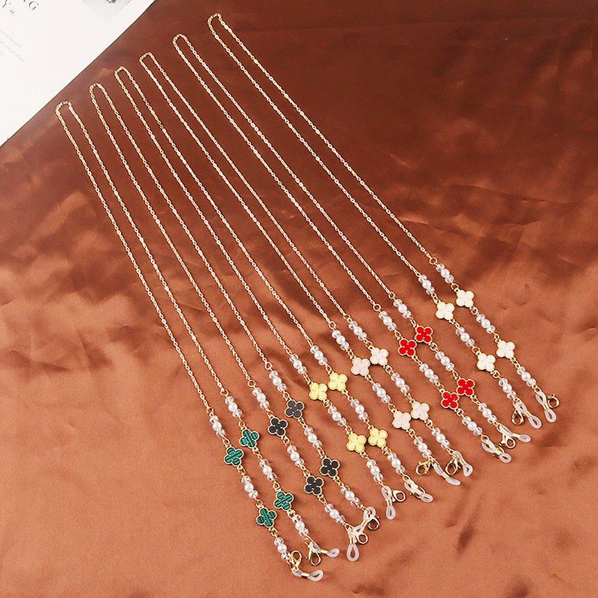 Buy Pearliky 77cm Eyeglass Chains Fashion Women Pearl Fourleaf Clover