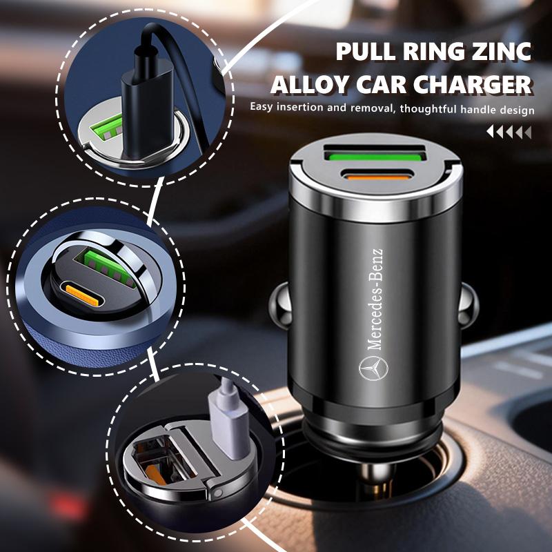 AABIB1 For Benz Alloy Car Charger Fast Charging Mini USB Type C Phone Charger Interior Accessories AMG W213 W124 W108 W126 Exclusive