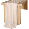 Lookein 10 Feet Champagne Chiffon Table Runner Sheer Wedding Table Cloth 29x120 Inches Rustic Wedding Decorations French Chiffon Table Runner