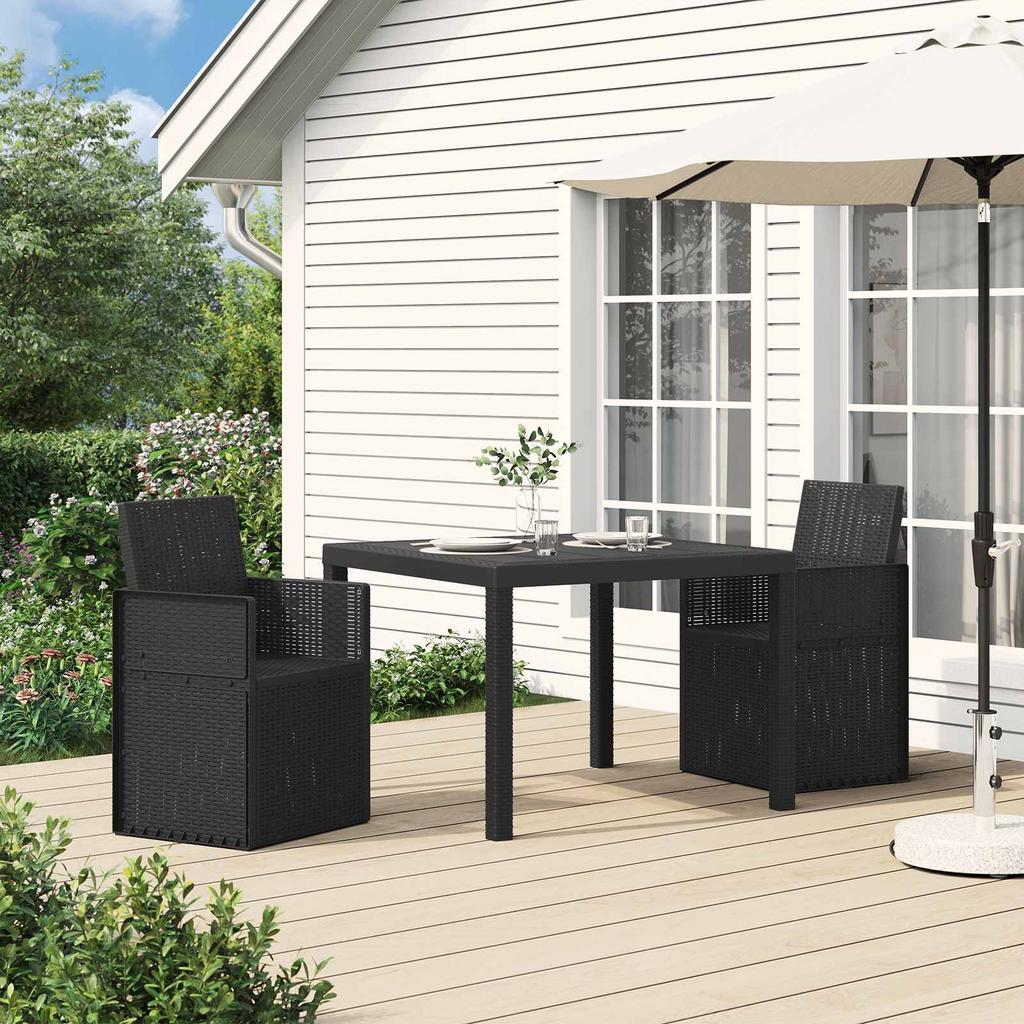 Garden Dining Chairs 2 Piece Set Anthracite Grey 53 x 47 x 88.5 cm PP