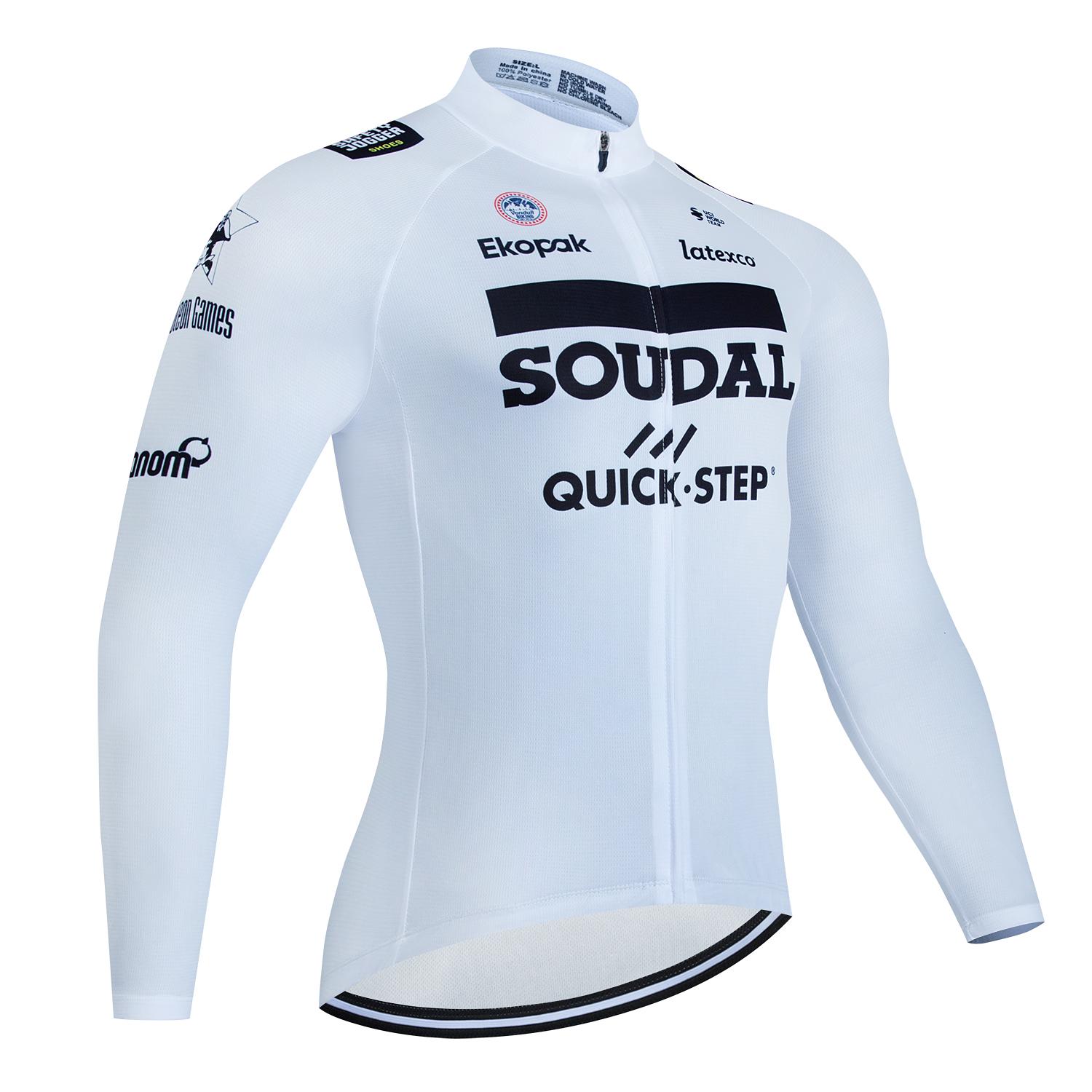 

QUICK STEP Team Autumn Cycling Jersey Men Long Sleeves Peo Cycling Clothing MTB Maillot Ropa Ciclismo Bike Sports Uniform 4XL пастельні жовтий колір