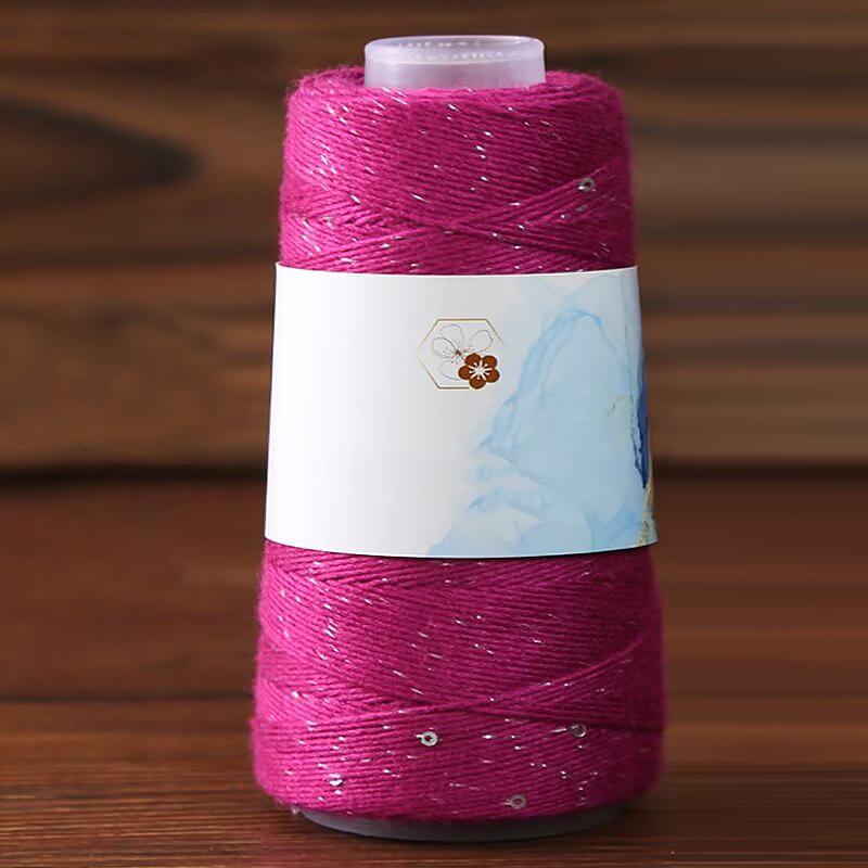 1PC Sequined Yarn Shiny Silk Thread DIY Handmade Silver Thread Yarn Hand Woven Pure Cotton Real Silk Gift Knit